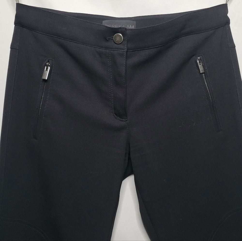 Derek Lam Slim Fit Virgin Wool Blend Black Trouser Pants - Picture 2 of 8